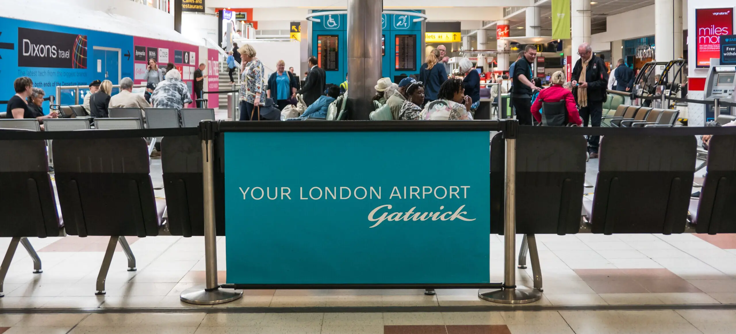 Gatwick Airport England UK inside departures