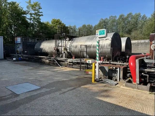 aboveground industrial tanks with associated pipelines